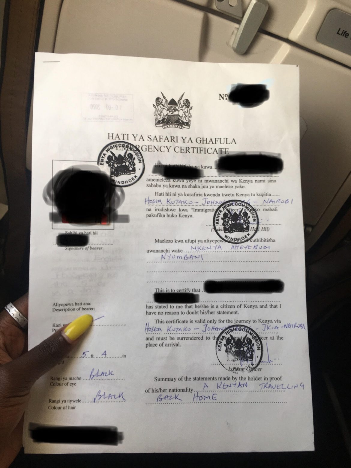 kenya emergency travel document